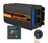 EDECOA Inverter Onda Sinusoidale Pura 1500W DC 12V AC 220V Convertitore LCD USB