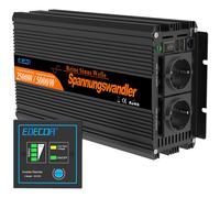 EDECOA Invertitore A Onda Sinusoidale Pura 2500W 12V 220V Inverter 2 USB