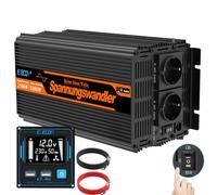 EDECOA Power Inverter 12v 220v Convertitore di Potenza Onda Pura 2500w con Telecomando Power Inverter Onda Pura (2500w Nuovo Telecomando)