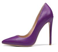 EDEFS Donna Décolleté a Punta, 12CM Tacchi a Spillo con Tacco Alto, Scarpe Eleganti da Vestire Ufficio, Opaco Viola Taglia EU38