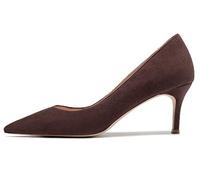 EDEFS Donna Décolleté Classiche a Punta, Tacco Gattino alla Moda, Scarpe da Vestire Ufficio Eleganti, Camoscio caffè Taglia EU35