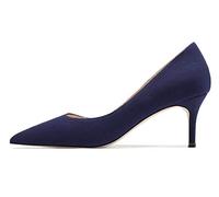 EDEFS Donna Décolleté Classiche a Punta, Tacco Gattino alla Moda, Scarpe da Vestire Ufficio Eleganti, Camoscio Navy Taglia EU39