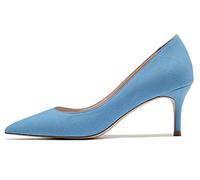 EDEFS Donna Décolleté Classiche a Punta, Tacco Gattino alla Moda, Scarpe da Vestire Ufficio Eleganti, Camoscio Blu Taglia EU39
