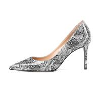 EDEFS Donna Pumps Comfort Tacco a Spillo 8.5 cm Tacco Alto Punta Sottile Punta Chiusa Facili da Indossare Uso Tutto Il Giorno per Lavoro Matrimoni e Celebrazioni di Feste Fiore Bianco EU39