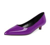 EDEFS Donna Pumps Punta Sottile 3.5 cm Tacco Gattino Zeppa Bassa Punta Chiusa Facili da Indossare Professionalità al Lavoro e Radianza per Matrimoni/Feste Viola EU38