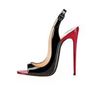 EDEFS - Scarpe da Donna - Sing Sandali Donna - Sexy High Heels - con Cinturino alla Caviglia - RedBlack - Taglia 36