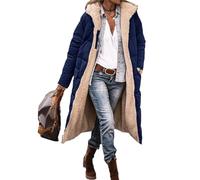 Edelaura Cappotto Lungo Invernale per Donna in Piuma Tinto Unito Antivento e in Pile Elegante con Maniche Lunghe e Tasche Parka Reversibile Caldo e Spesso per Il Tempo Libero