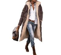 Edelaura Cappotto Lungo Invernale per Donna in Piuma Tinto Unito Antivento e in Pile Elegante con Maniche Lunghe e Tasche Parka Reversibile Caldo e Spesso per Il Tempo Libero