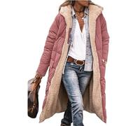 Edelaura Cappotto Lungo Invernale per Donna in Piuma Tinto Unito Antivento e in Pile Elegante con Maniche Lunghe e Tasche Parka Reversibile Caldo e Spesso per Il Tempo Libero