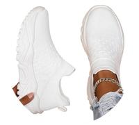 Edelaura Sneakers Donna Slip-on Estive Eleganti in Mesh Bassa Scarpe da Walking e da Tennis con Spessa Sola Traspiranti Modelli Sportivi Monocolore Casual Antiscivolo per Corsa su Strada
