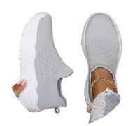 Edelaura Sneakers Donna Slip-on Estive Eleganti in Mesh Bassa Scarpe da Walking e da Tennis con Spessa Sola Traspiranti Modelli Sportivi Monocolore Casual Antiscivolo per Corsa su Strada