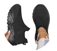 Edelaura Sneakers Donna Slip-on Estive Eleganti in Mesh Bassa Scarpe da Walking e da Tennis con Spessa Sola Traspiranti Modelli Sportivi Monocolore Casual Antiscivolo per Corsa su Strada