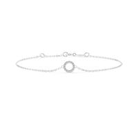EDELIND Bracciale a Cerchio Oro Bianco 585 con 13 Diamanti 0.07 ct - Catenina Donna, Lunghezza 17 cm