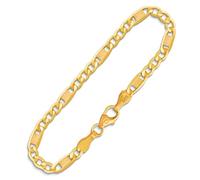 EDELIND Bracciale modello Fantasia Uomo in oro giallo, 14 carati 585, largh. 3,5 mm, p. 2.3 g, lungh. 19 cm, con chiusura ad artiglio di aragosta, marchio di garanzia made in Germany