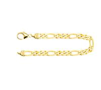 EDELIND Bracciale modello Figaro diamantata in oro giallo Uomo, 18 carati 750, largh. 5.3 mm, p. 15.8 g, lungh. 19 cm, con chiusura ad aragosta, marchio di garanzia made in Germany