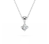 EDELIND Collana Punto Luce Oro Bianco 585 con Diamante 0.08 ct - Catenina Forzatina, Lunghezza 45 cm - Gioiello Donna in Oro Vero