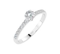 EDELIND Solitär Eternity Ring Weißgold 585 mit 0.3+0.21 ct Diamanten - Verlobungsring Damen Größe 56 (Ø17.8 mm), Antragsring mit Geschenkbox