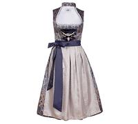 Edelnice Trachtenmode Esclusivo design Midi con colletto alto Dirndl Marianna con pizzo e grembiule Charivari taglie 32-54 Blu 46