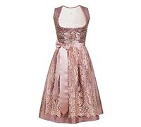 Edelnice Trachtenmode Esclusivo designer Midi Dirndl Madeleine con grembiule Dirndl in pizzo e Charivari, taglia 32-56, Colore: rosa., 62