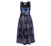 Edelnice Trachtenmode Josepha, Dirndl, abito lungo da donna bavarese, 2 pezzi + grembiule, taglia 38-60 - blu - 50