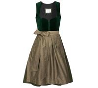 Edelnice Trachtenmode Midi Dirndl Livia, velluto verde, con grembiule tradizionale Dirndl, taglia 32-54, verde, 46