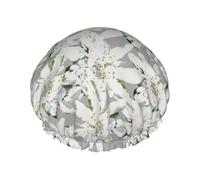 Edelweiss moderno, fiori alpini svizzeri,Cuffia da doccia, cuffia da notte, doppio strato, impermeabile, elastica, riutilizzabile.