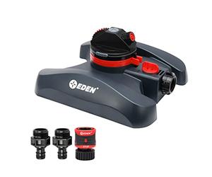 Eden 94134 2-Pattern Turbo Gear Drive Irrigatore per Yard w/Quick Connect Starter Kit Controllo del flusso con filtro rimovibile, copertura a 360 gradi