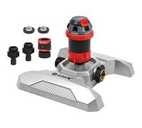 Eden 96122 Irrigatore da giardino in metallo regolabile a 6 modalità mobile a ingranaggi rotanti per cortile W/Quick Connect Starter Set, acque fino a 80 piedi di diametro