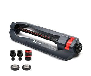Eden 96213 Irrigatore oscillante essenziale per prato e giardino per cortile W/Quick Connect Starter Set, copre fino a 3.600 mq, base pesante