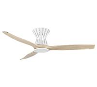 Eden pulse Ventilatore bianco/faggio 18 W, 3 pale 132D, dimmerabile, telecomando, timer, 28 x 132 x 132 cm