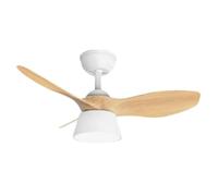Eden pulse Ventilatore bianco/faggio 36W, 3 temperature, telecomando, timer, LED integrato