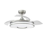Eden pulse Ventilatore da soffitto in legno chiaro 72 W, 5 pale 3 velocità, 25 x 60 x 60 cm, telecomando