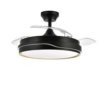 Eden pulse Ventilatore nero e legno 72 W 7200 lm, 3 pale 107D, 6 velocità, LED integrato, 36,5/49x49/107 cm