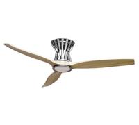 Eden pulse Ventilatore nero/faggio 18 W, 3 pale 132D, dimmerabile, telecomando, timer, 28 x 132 x 132 cm