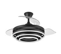 Eden pulse Ventilatore nero/pelle a 3 pale 26 W 2950 lm, LED integrato, 3 temperature, telecomando, 31,5/46,7 x 132 x 132 cm