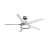 Eden pulse Ventilatore verde 5 pale bianco/faggio 25W, 6 velocità, 3 temperature, 40/55x132x132 cm