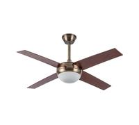 Eden pulse Ventola in pelle a 4 pale noce, 2 prese E27, 35/45x116,8x116,8 cm