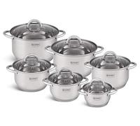 Edenberg - Set di pentole da 12 elementi eb-4000 al cromo-nichel acciaio inox INOX18/10. Ideale per fornelli a gas, elettrici, alogeni, in ceramica e a induzione.