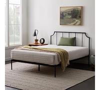 Edenbrook Letto Sydney in metallo nero, testiera a barre verticali con accenti scavati, senza bisogno di molle contenitive, contenitore sotto il letto, facile da montare, struttura in ferro