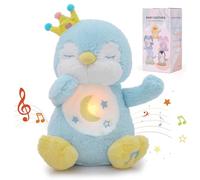 Edencomer Peluche che respira - pupazzo che respira con simulazione di respirazione, musica e luce notturna, pinguini che respira per accompagnare i bambini a dormire