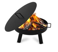 Edenoutdoor Adatto per braciere Ø 60 cm, copertura per braciere per giardino, terrazza e balcone, acciaio, nero