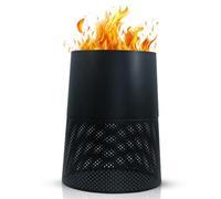 EdenOutdoor Ardeno - Braciere, a doppia parete, resistente al calore, a basso fumo, in acciaio, 58 × 58 × 74,5 cm, colore nero, elegante braciere a basso fumo per ogni esterno