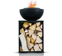 Edenoutdoor Braciere, braciere, funzione barbecue, braciere, braciere, braciere a legna, braciere decorativo, terrazza, forno da esterno, camino da giardino, contenitore Firepit, acciaio, 58 × 58 × 61