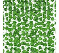 Edera artificiale, confezione da 12 pezzi di piante finte edera finta, ghirlanda di edera, foglie verdi, piante da appendere per matrimoni, feste, giardino, decorazione della casa