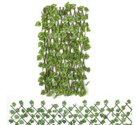 Edera artificiale - Recinzione a traliccio retrattile con foglie di vite finte, ideale per la privacy del giardino, siepe topiaria, decorazione esterna, protezione paesaggistica.