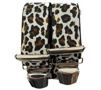 EDERER Bretelle da uomo, motivo leopardato, larghezza 3,5 cm, regolabili da 65 a 125 cm, a forma di X, clip robuste e elevato comfort, ideali per il tempo libero, il lavoro e come elegante regalo ST