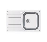 Edesa Lavello Cucina Sopra Piano 1 Vasca Quadrata 1 Scolapiatti Veleta SE 79 cm 79 x 50 cm Acciaio Inox Profondità 18 cm Fondo Assorbente Accessori Inclusi Colore Grigio