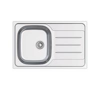 Edesa Lavello Cucina Sopra Piano 1 Vasca Quadrata 1 Scolapiatti Veleta SE 79x50 cm Acciaio Inox Profondità 18 cm Fondo Assorbente Accessori Inclusi Colore Grigio