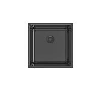 Edesa Lavello cucina sotto piano di lavoro 1 secchio FUJI BE 40 x 40 cm acciaio inox profondità 18 cm fondo assorbente accessori inclusi colore nero