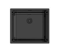 Edesa Lavello cucina sotto piano di lavoro 1 secchio quadrato FUJI BE 45 x 40 cm acciaio inox profondità 18 cm fondo assorbente accessori inclusi colore nero